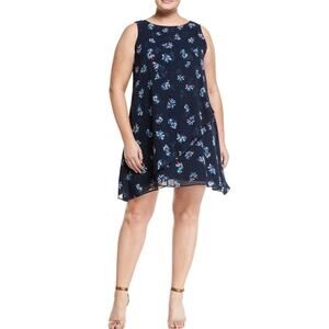 TAYLOR Trapeze Dress Floral Blue SZ 24W NWT